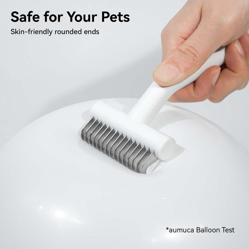 Aumuca Dematting Undercoat Comb Brush for Dogs and Cats - Pet Grooming Rake - Dog Brush for Shedding