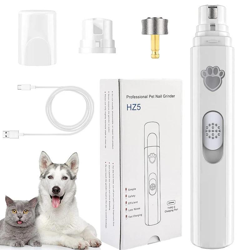 Silent Groom Pro Nail Grinder, 2025 New Dognail Trimmer, USB Rechargeable Nailgrinder, Dog Nail Trimmers, Paws Groomingsmoothing Tool One Is All Grooming Kit Durable Pet