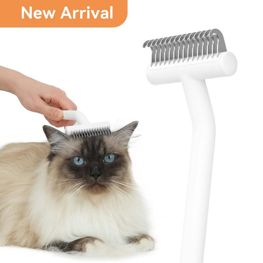 Aumuca Dematting Undercoat Comb Brush for Dogs and Cats - Pet Grooming Rake - Dog Brush for Shedding
