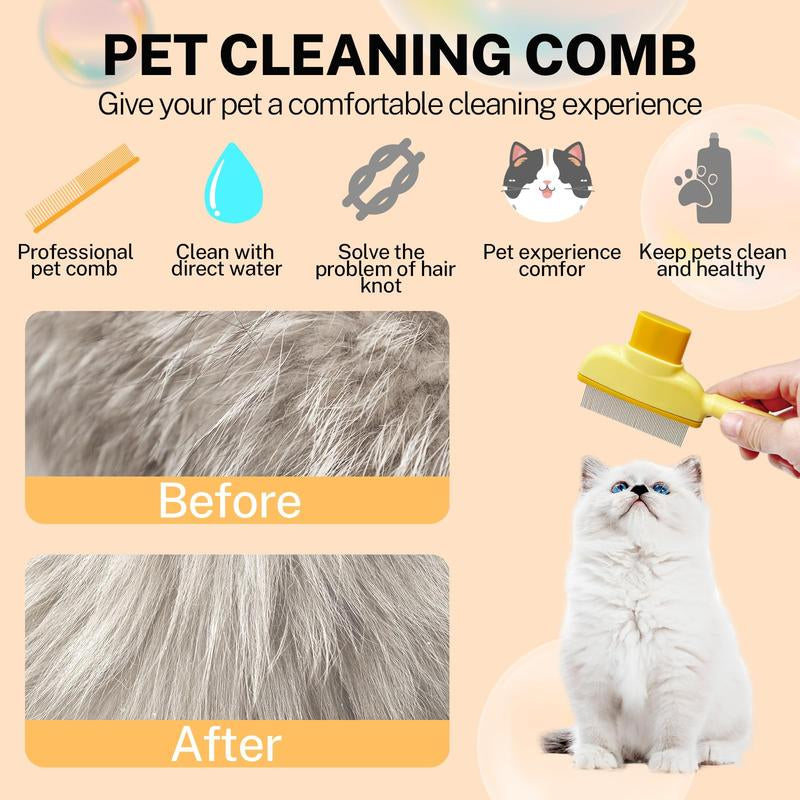 2-Pack Pet Flea Comb for Cats & Dogs – Fine Tooth Grooming Tool for Tick & Dander Removal, Yellow & Green Set Short Stainless Steel Teeth