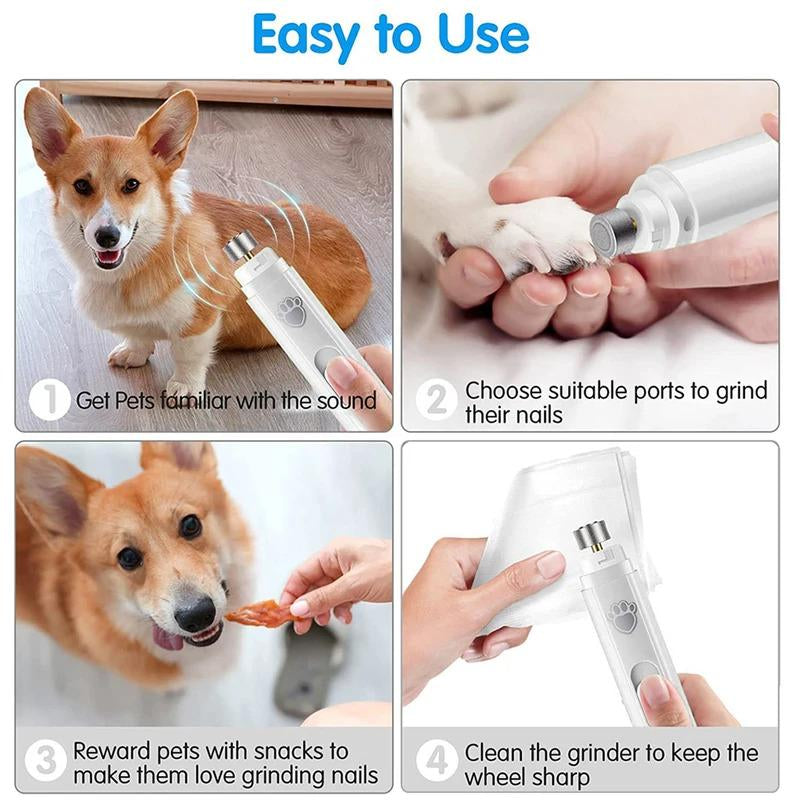 Silent Groom Pro Nail Grinder, 2025 New Dognail Trimmer, USB Rechargeable Nailgrinder, Dog Nail Trimmers, Paws Groomingsmoothing Tool One Is All Grooming Kit Durable Pet